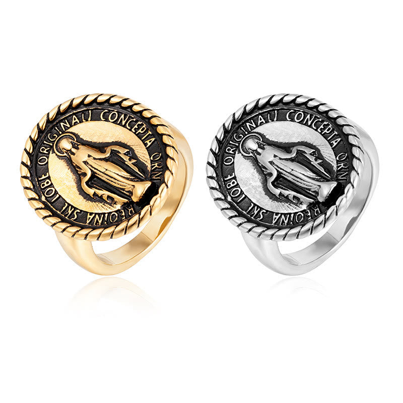 Christiandiscipleshop Classic Style Virgin Mary Medallion Blessing Ring