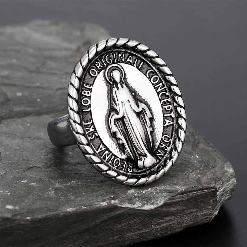 Christiandiscipleshop Classic Style Virgin Mary Medallion Blessing Ring