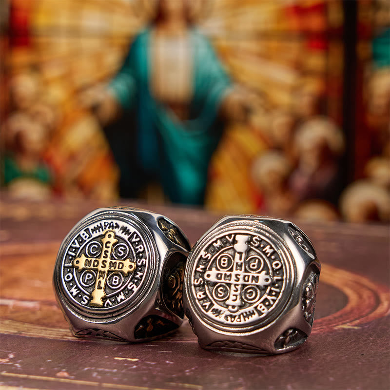 Christiandiscipleshop Classic Style St. Benedict Cross Divine Faith Ring