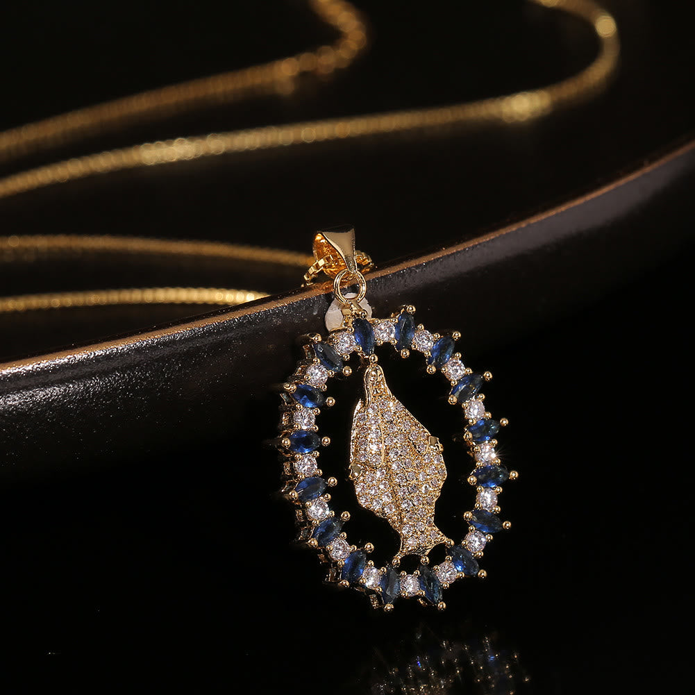 christiandiscipleshop Luxury Style Our Lady of Miraculous Medal Gemstones Pendant Necklace