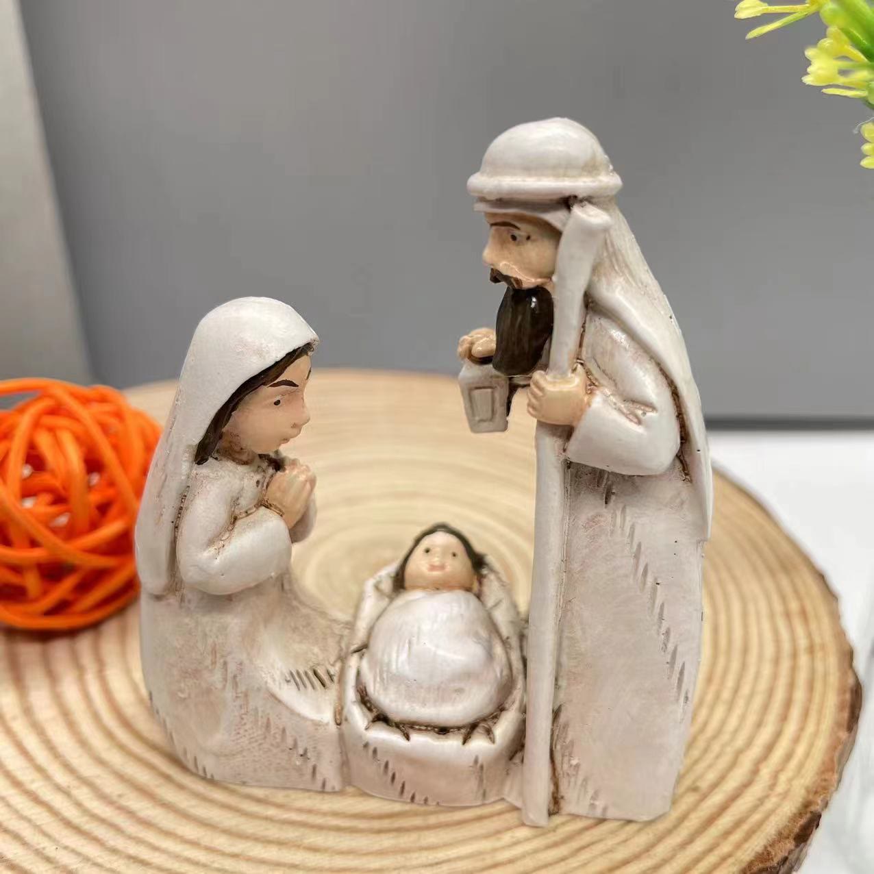 Christiandiscipleshop Classic Style Harmonious Nativity Scene Holy Family Desktop Decorations Ornament