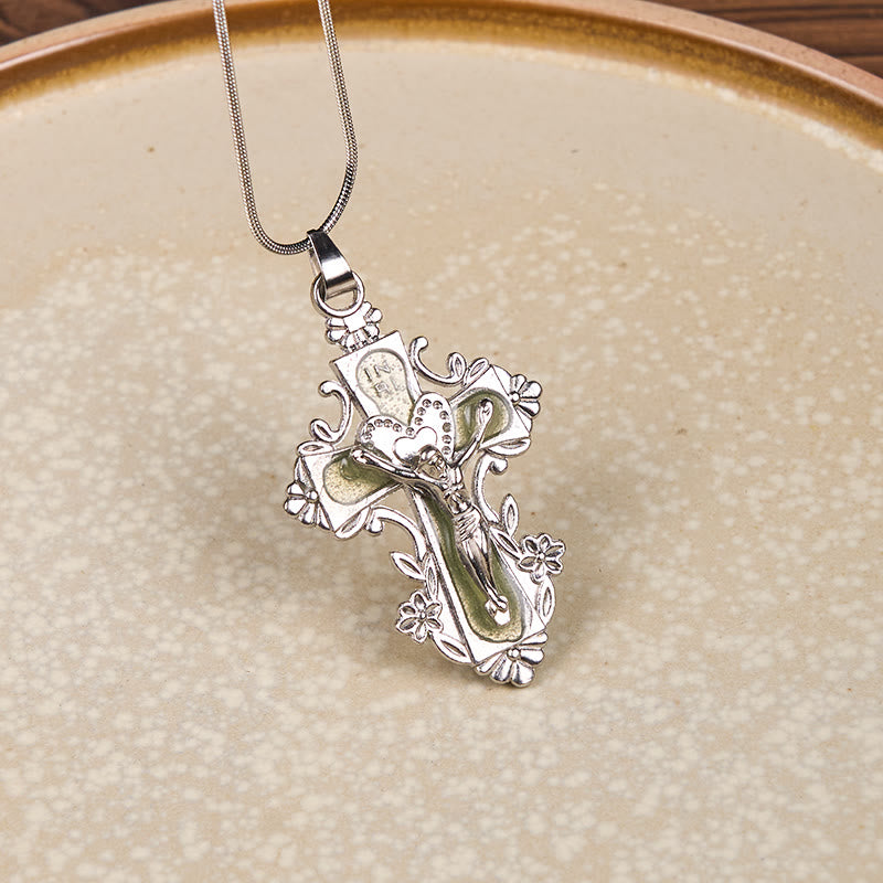 Christianartworkshop 4 Color Classic Style Jesus Cross Faith Crucifix Pendant Necklace