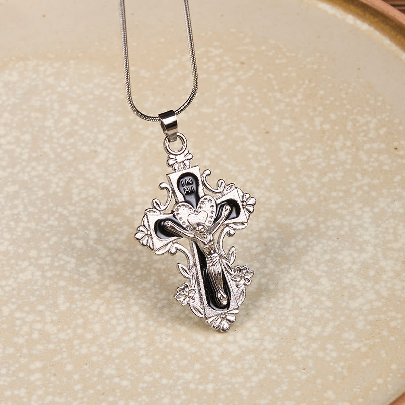 Christianartworkshop 4 Color Classic Style Jesus Cross Faith Crucifix Pendant Necklace