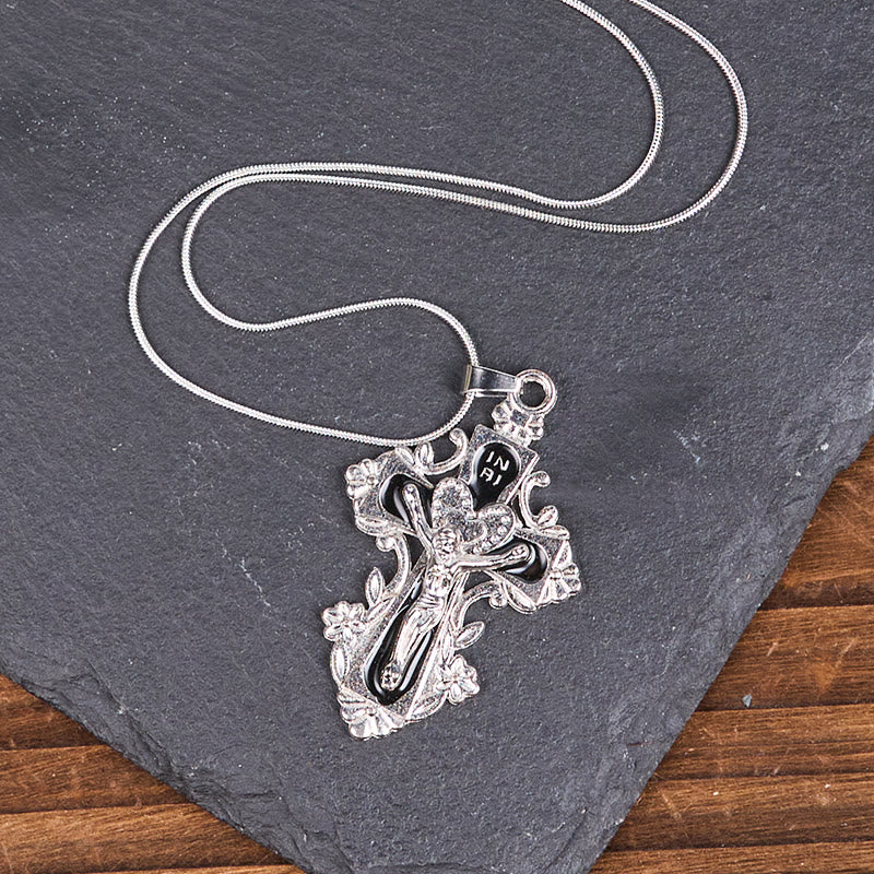 Christianartworkshop 4 Color Classic Style Jesus Cross Faith Crucifix Pendant Necklace