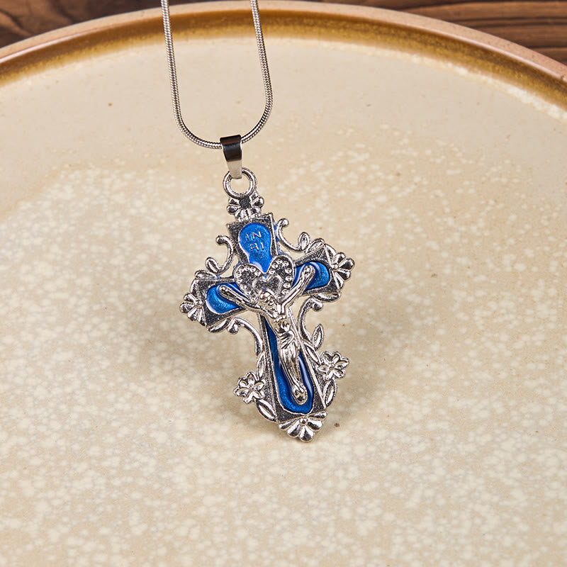 Christianartworkshop 4 Color Classic Style Jesus Cross Faith Crucifix Pendant Necklace