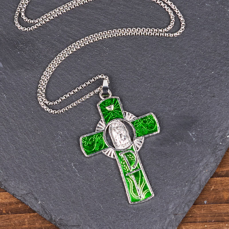 Christianartworkshop 6 Color Virgin Mary Our Lady of Guadalupe Faith Cross Pendant Necklace