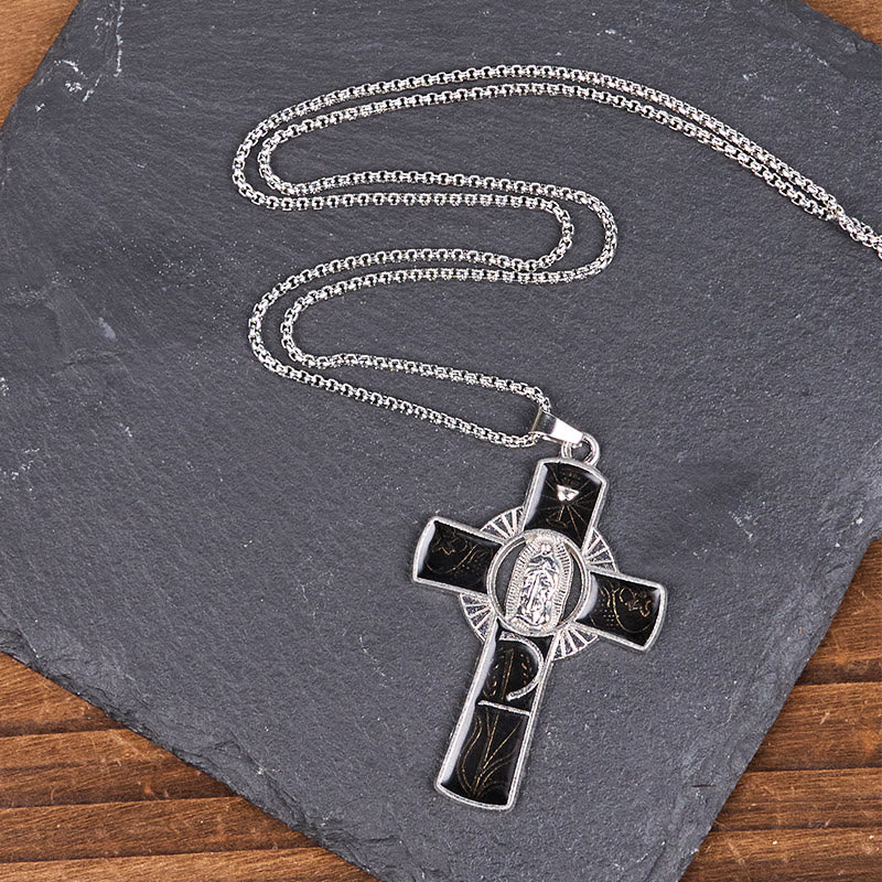 Christianartworkshop 6 Color Virgin Mary Our Lady of Guadalupe Faith Cross Pendant Necklace