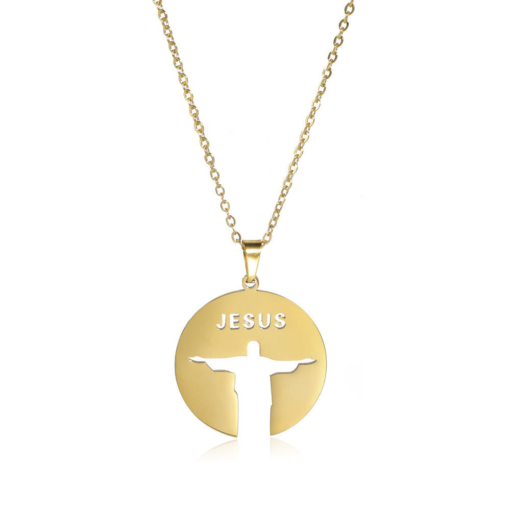 Christiandiscipleshop Round Jesus Pendant Necklace