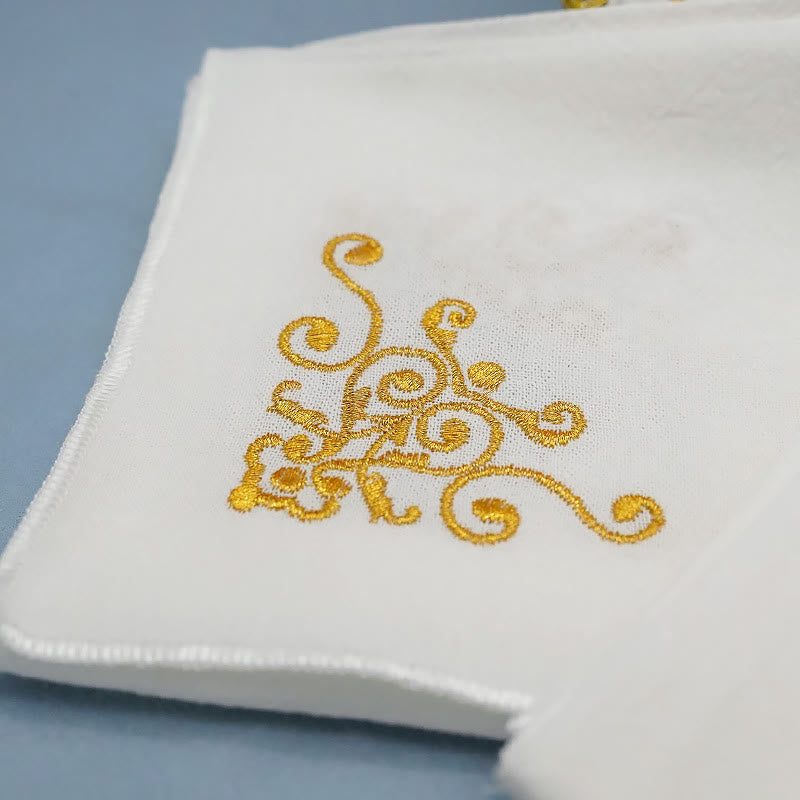 Christiandiscipleshop Classic Style Golden Grace Chalice Veil & Purificator Set Religious Altar Linen Set