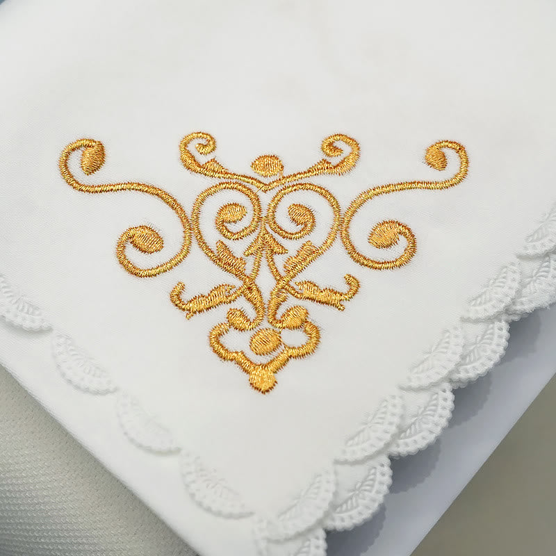 Christiandiscipleshop Divine Cross and Scroll Chalice Veil & Purificator Set Religious Altar Linen Set
