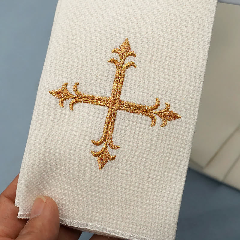 Christiandiscipleshop Divine Cross and Scroll Chalice Veil & Purificator Set Religious Altar Linen Set