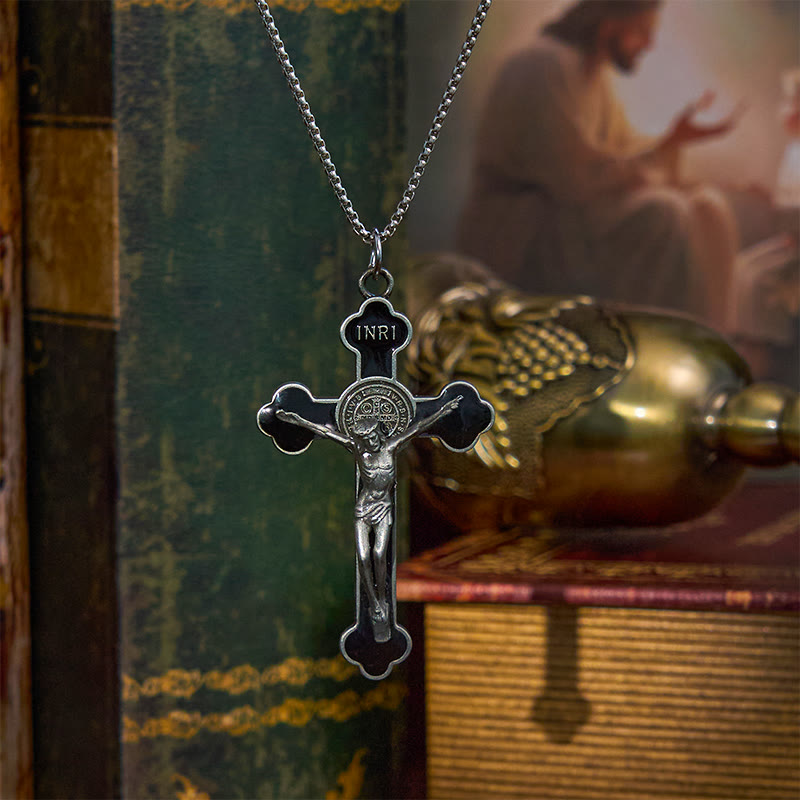 Christiandiscipleshop Multicolor Retro Style Classical Crucifix Faith Protection Pendant Necklace