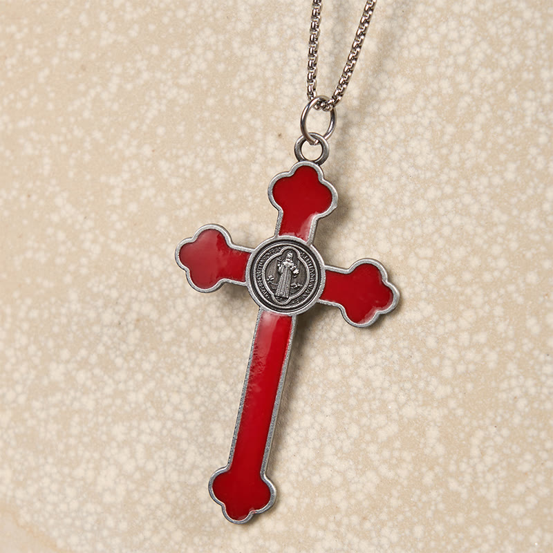 Christiandiscipleshop Multicolor Retro Style Classical Crucifix Faith Protection Pendant Necklace