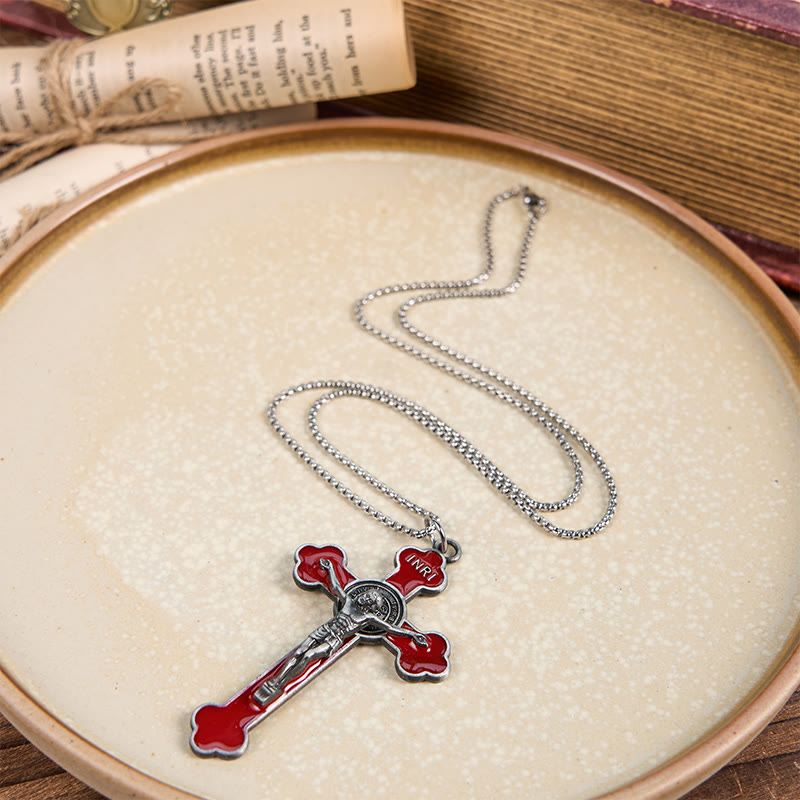 Christiandiscipleshop Multicolor Retro Style Classical Crucifix Faith Protection Pendant Necklace