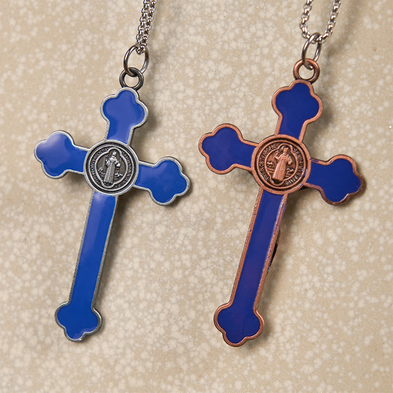 Christiandiscipleshop Multicolor Retro Style Classical Crucifix Faith Protection Pendant Necklace