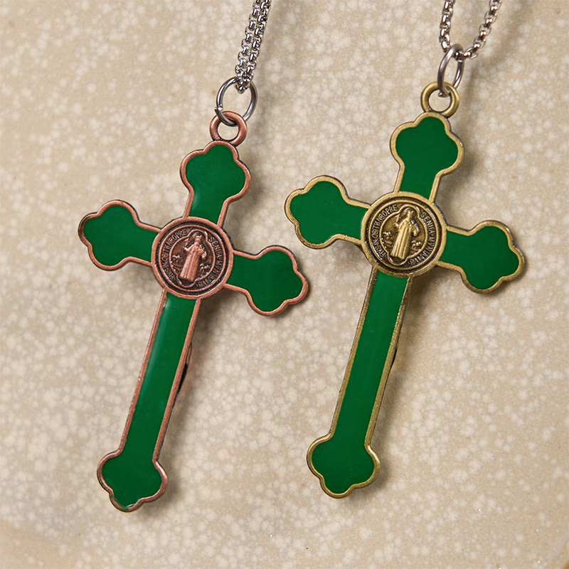 Christiandiscipleshop Multicolor Retro Style Classical Crucifix Faith Protection Pendant Necklace