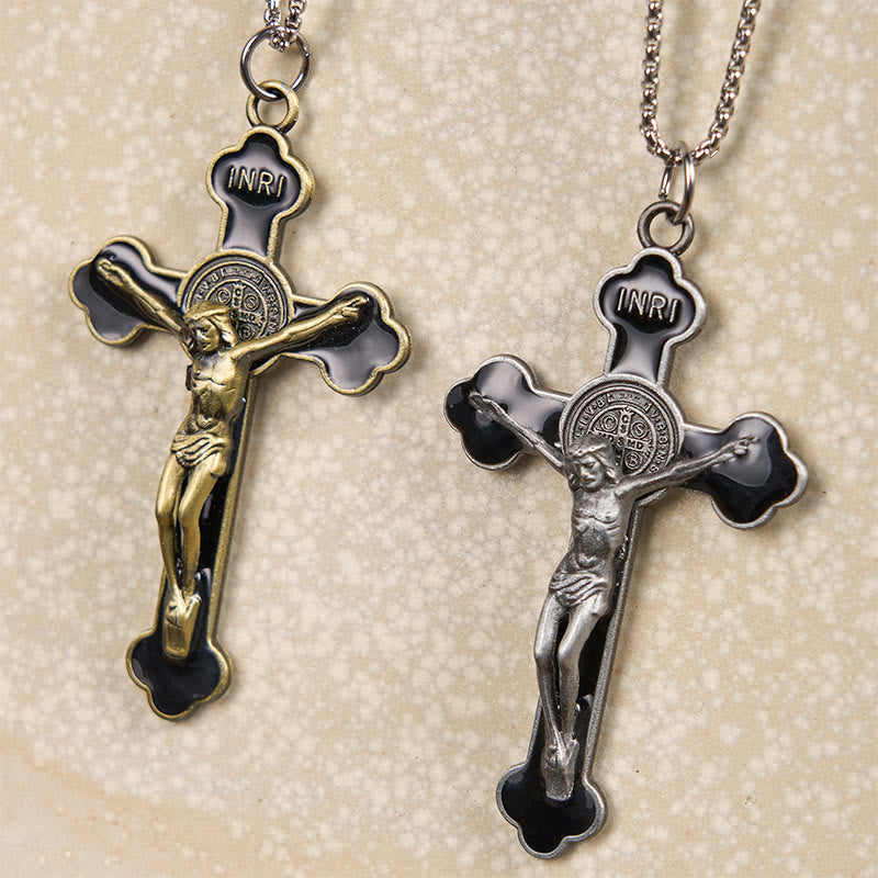 Christiandiscipleshop Multicolor Retro Style Classical Crucifix Faith Protection Pendant Necklace