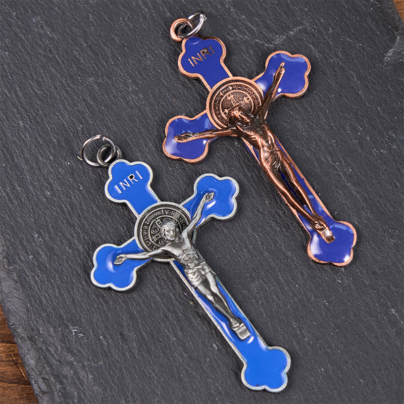 Christiandiscipleshop Multicolor Retro Style Classical Crucifix Faith Protection Pendant Necklace