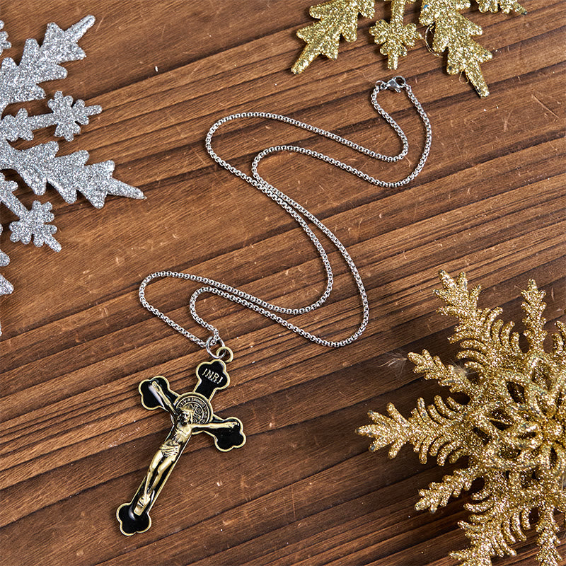 Christiandiscipleshop Multicolor Retro Style Classical Crucifix Faith Protection Pendant Necklace
