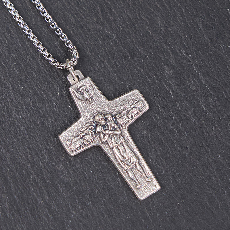 Christiandiscipleshop Retro Style Jesus and His Sheep The Good Shepherd Pendant Necklace