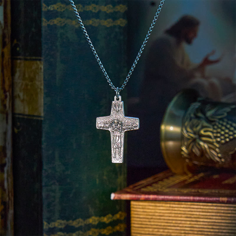 Christiandiscipleshop Retro Style Jesus and His Sheep The Good Shepherd Pendant Necklace