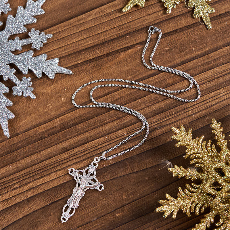 Christiandiscipleshop Retro Style Exclusive Craft Jesus Crucifix Blessing Pendant Necklace