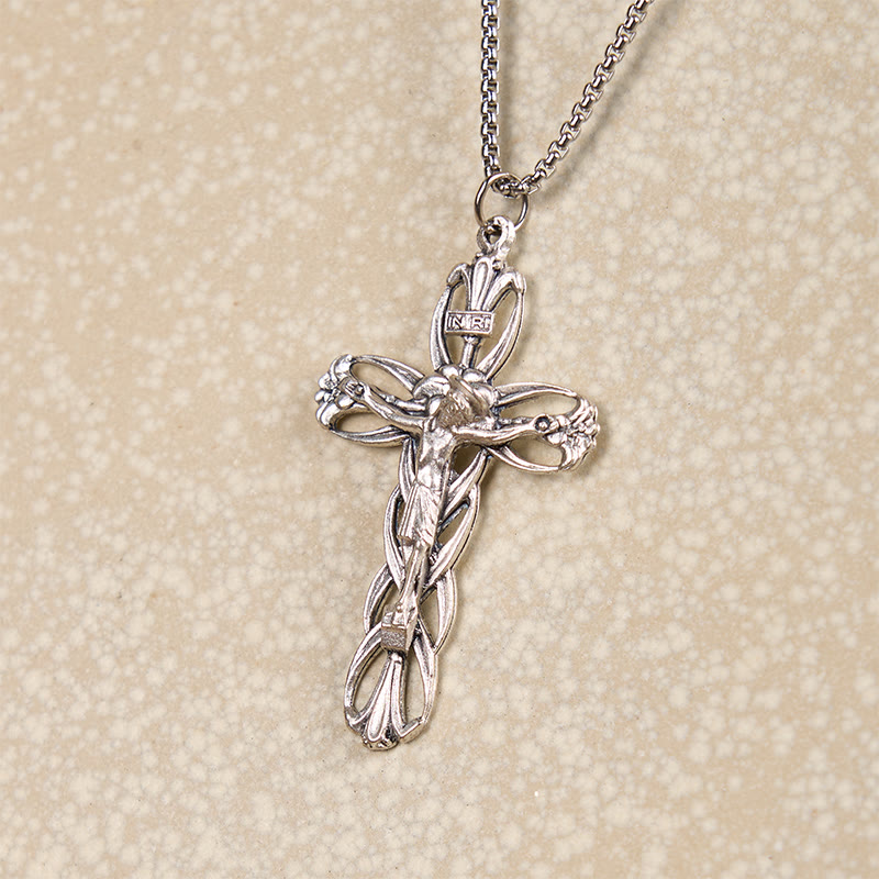 Christiandiscipleshop Retro Pattern Exclusive Craft Jesus Crucifix Amulet Pendant Necklace