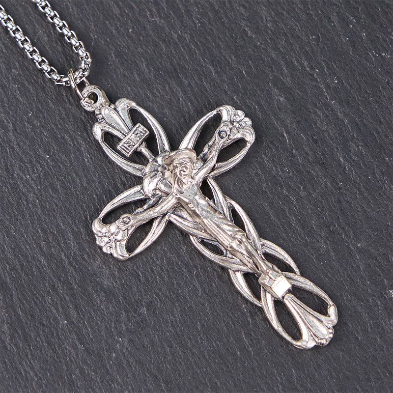 Christiandiscipleshop Retro Pattern Exclusive Craft Jesus Crucifix Amulet Pendant Necklace