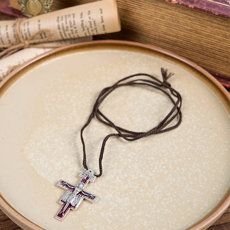 Christiandiscipleshop St. Francis San Damiano Cross Pendant Necklace | A Symbol of Faith and Peace