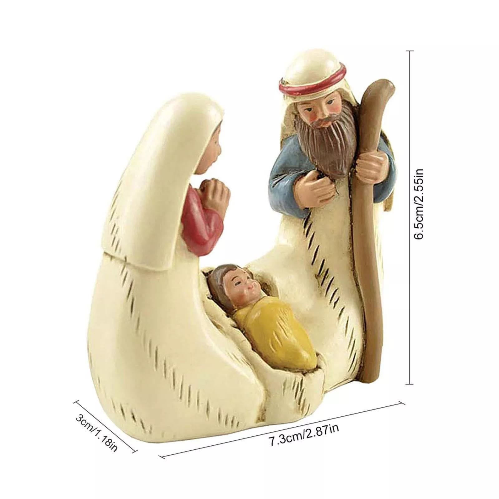 christiandiscipleshop Holy Family Nativity Figurine Set Desktop Decorations Ornament