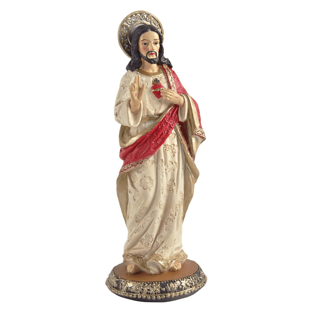 christiandiscipleshop Statue of the Sacred Heart of Jesus Resin Church Souvenirs Desktop Ornament