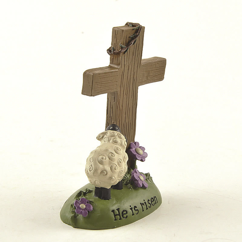 christiandiscipleshop He is Risen The LORD is my shepherd Cute Little Sheep Desktop Ornament