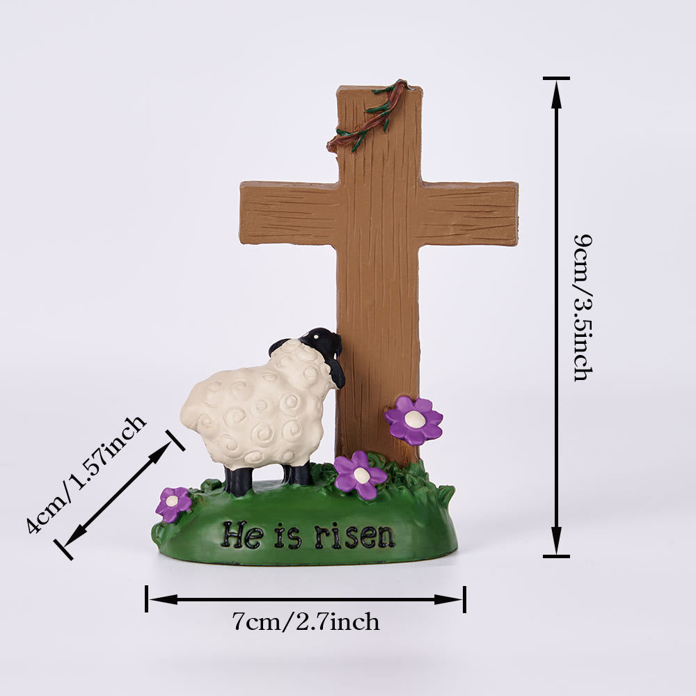 christiandiscipleshop He is Risen The LORD is my shepherd Cute Little Sheep Desktop Ornament