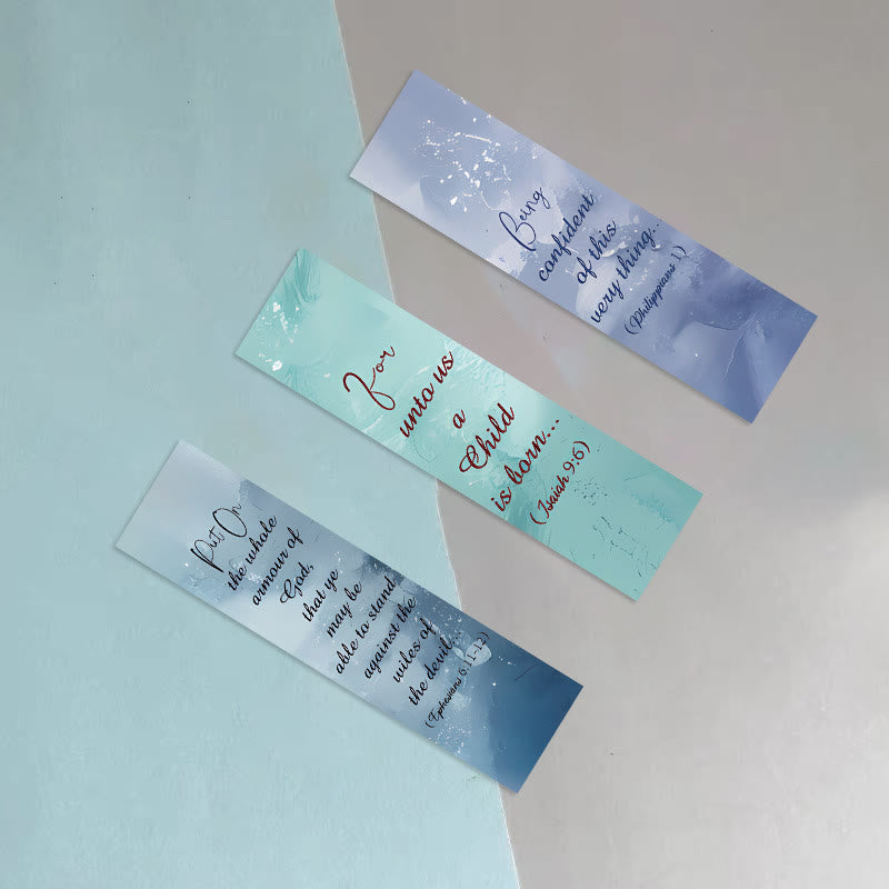 Christianartworkshop 30pcs/set Watercolor Bible Verse Inspiring Quotes Bookmark