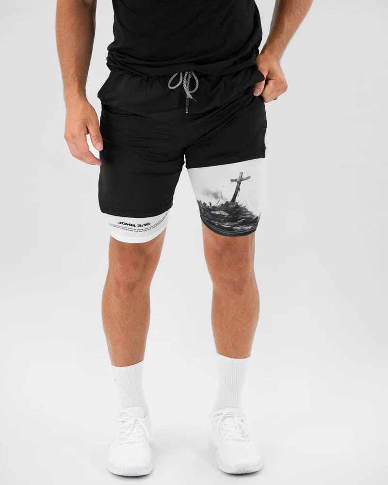christiandiscipleshop John 3:16 The Cross Performance Shorts
