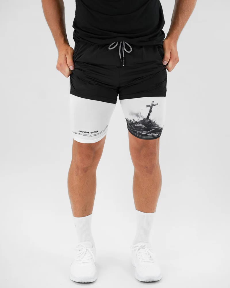 christiandiscipleshop John 3:16 The Cross Performance Shorts