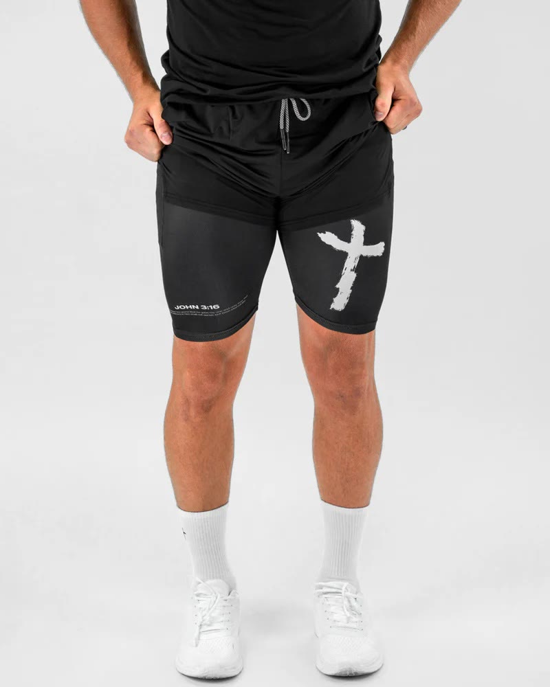 christiandiscipleshop John 3:16 Cross Performance Shorts
