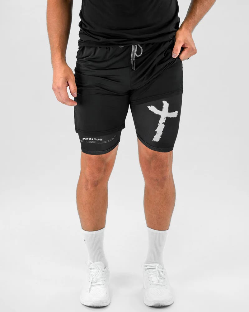 christiandiscipleshop John 3:16 Cross Performance Shorts