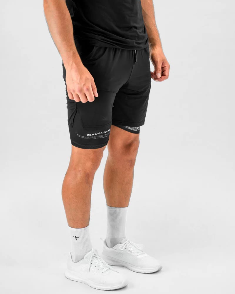 christiandiscipleshop Isaiah 41:10 Angel & Devil Performance Shorts