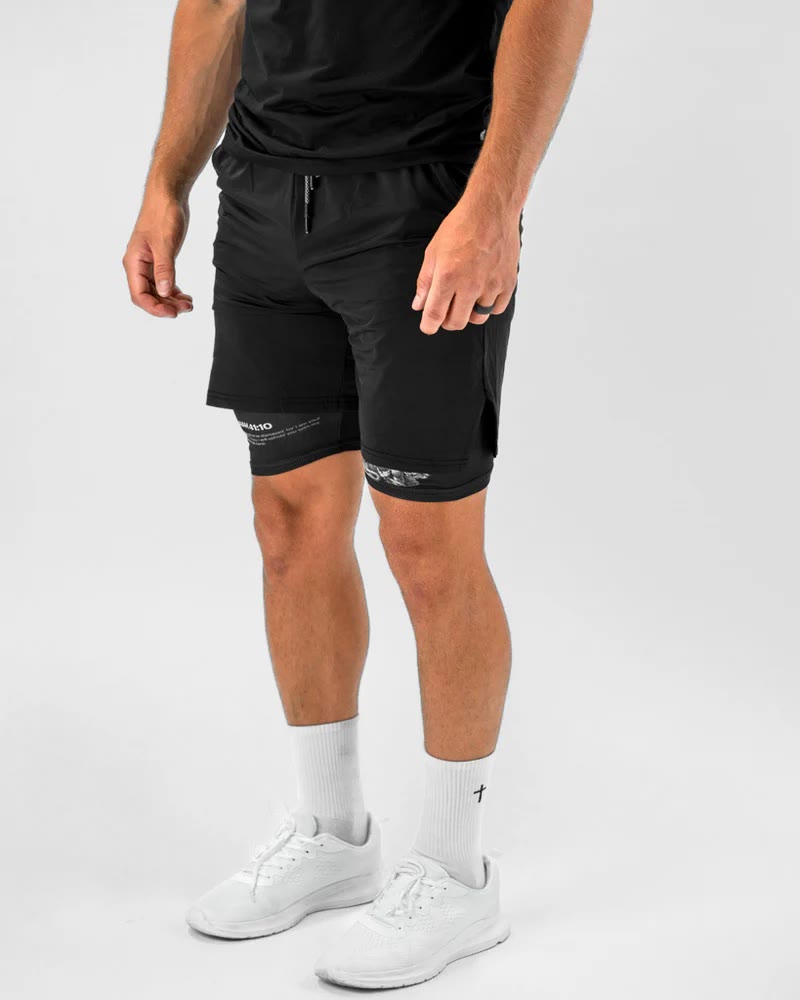 christiandiscipleshop Isaiah 41:10 Angel & Devil Performance Shorts