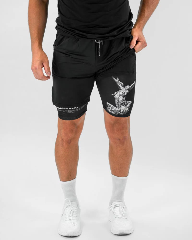 christiandiscipleshop Isaiah 41:10 Angel & Devil Performance Shorts