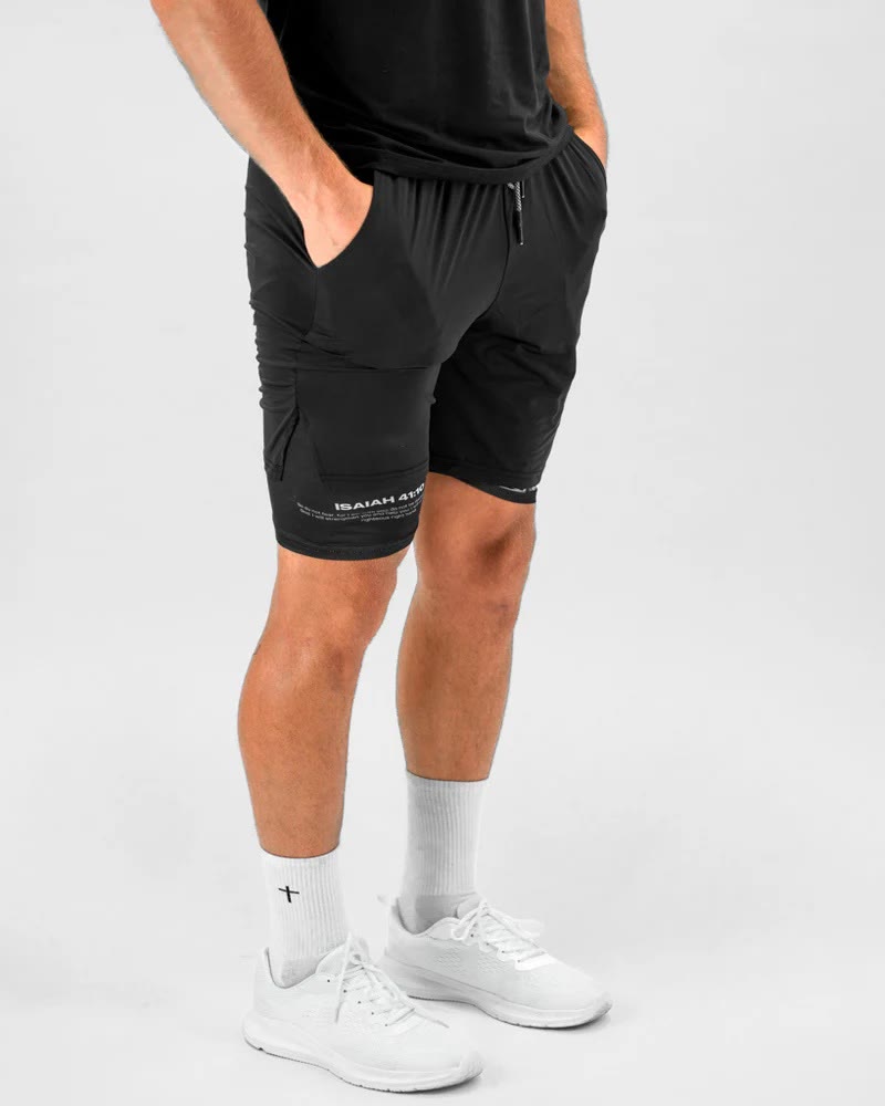 christiandiscipleshop Isaiah 41:10 Angel & Devil Performance Shorts