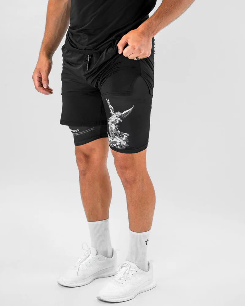 christiandiscipleshop Isaiah 41:10 Angel & Devil Performance Shorts