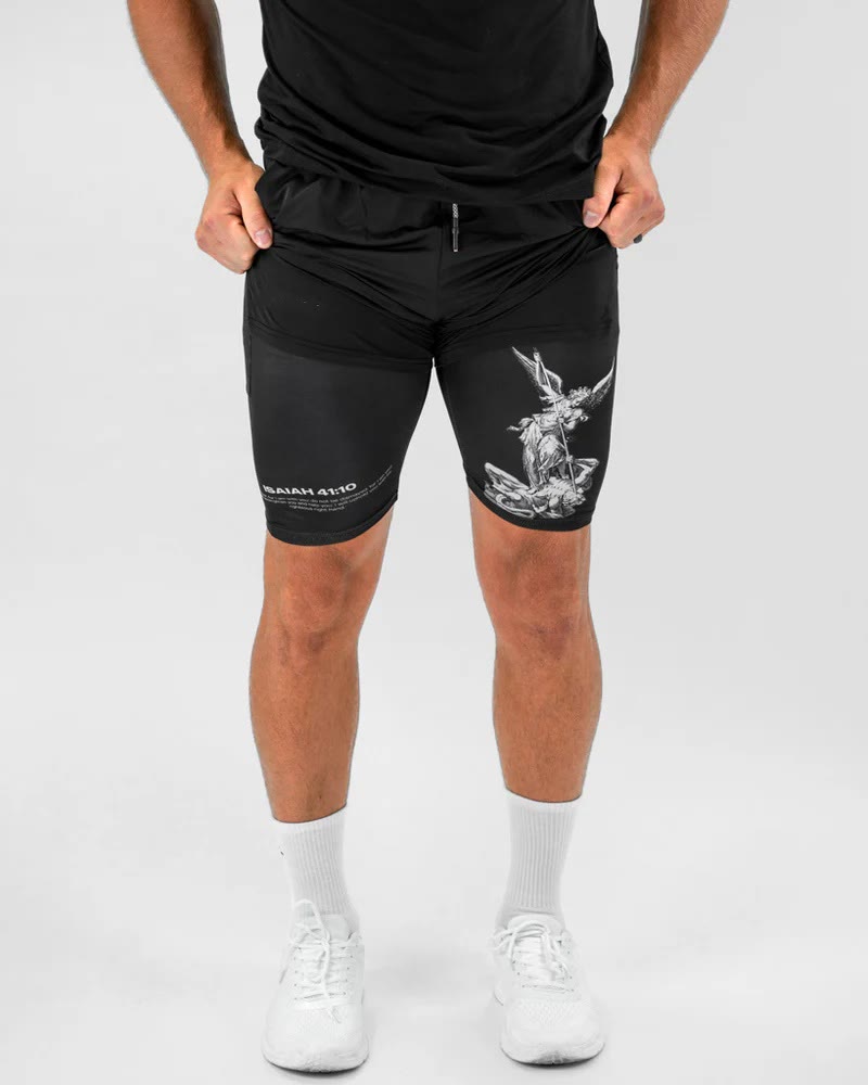 christiandiscipleshop Isaiah 41:10 Angel & Devil Performance Shorts
