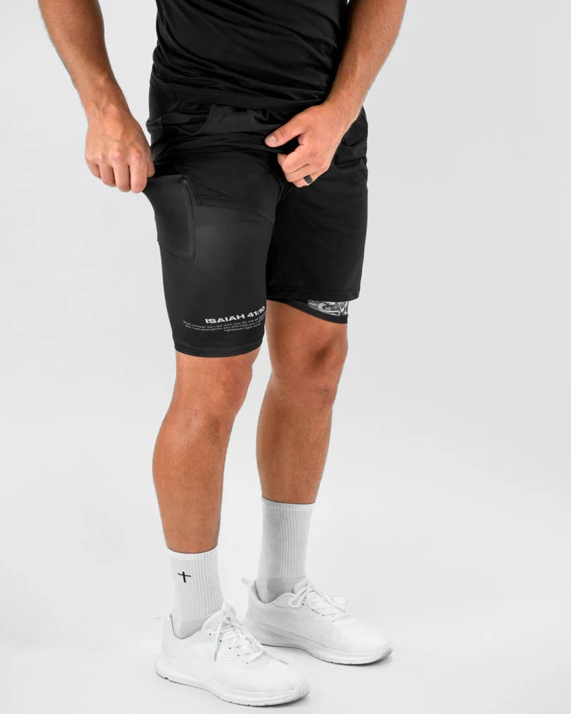 christiandiscipleshop Isaiah 41:10 Angel & Devil Performance Shorts