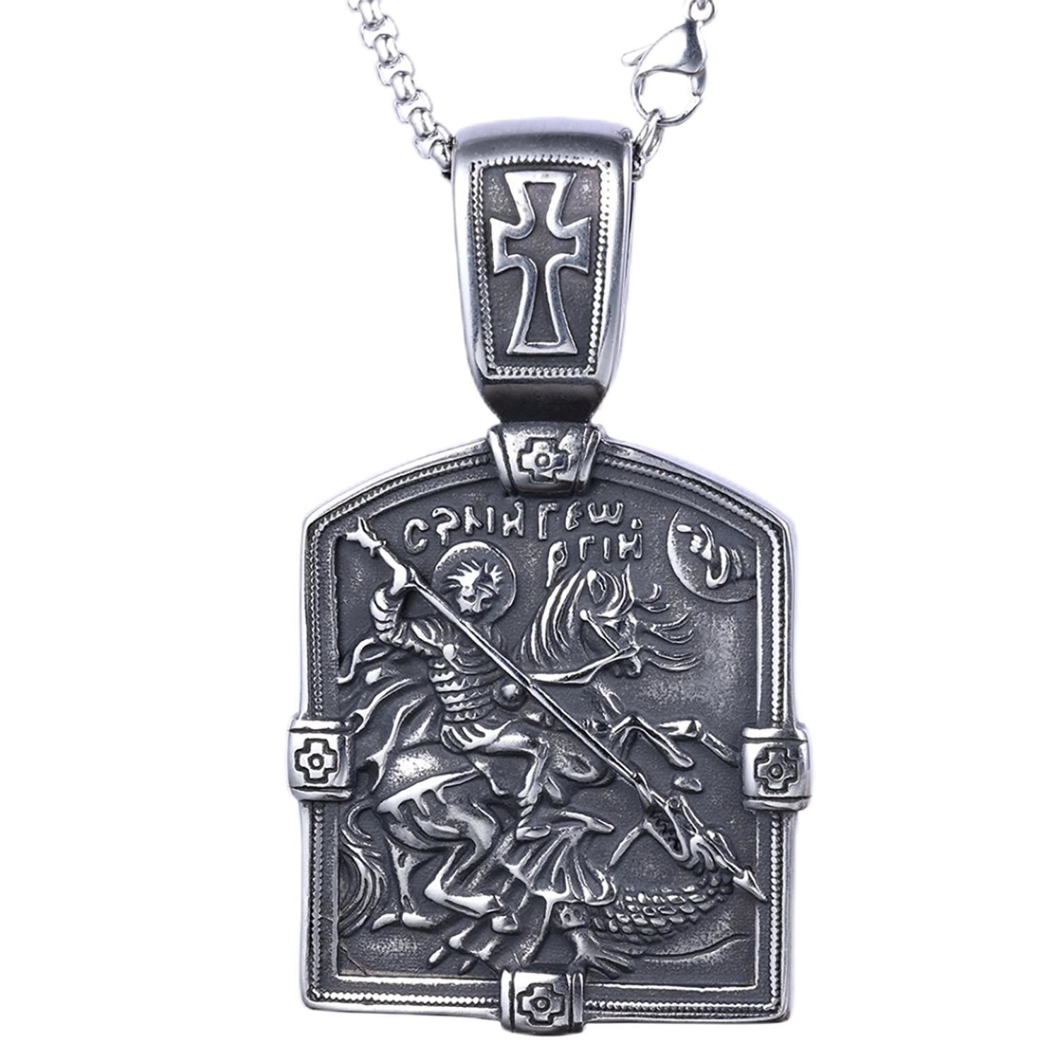 Christiandiscipleshop St. George Slaying the Dragon Necklace - A Symbol of Courage and Divine Protection