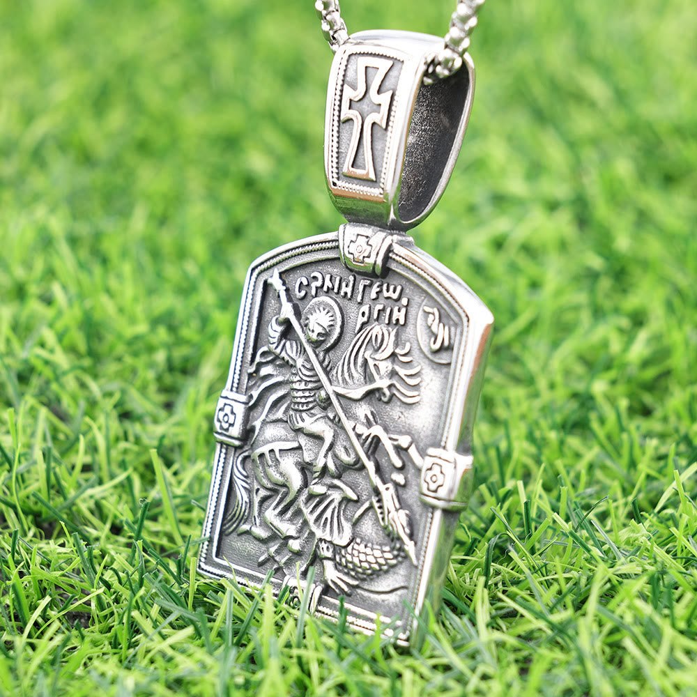 Christiandiscipleshop St. George Slaying the Dragon Necklace - A Symbol of Courage and Divine Protection
