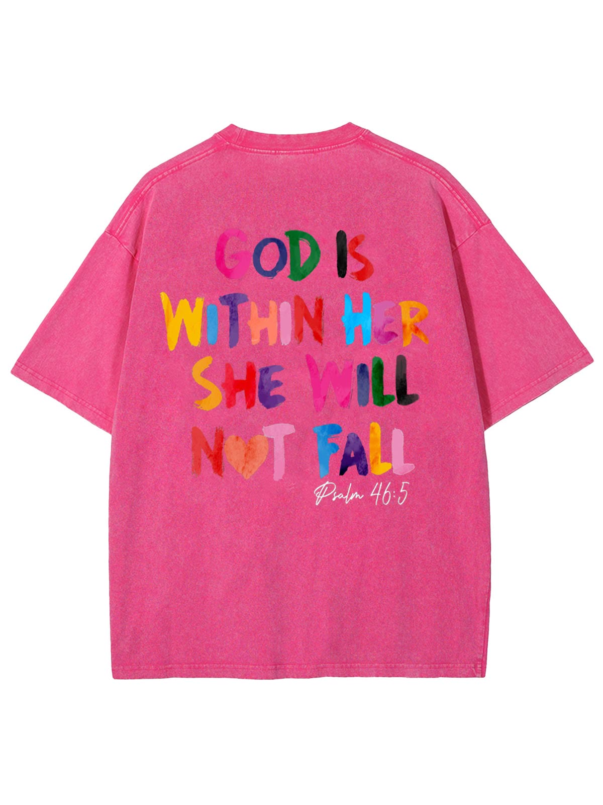Christiandiscipleshop God Is Within Her She Will Not Fall Unisex Washed T-shirt