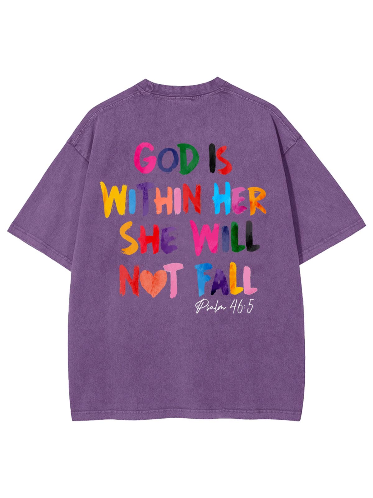 Christiandiscipleshop God Is Within Her She Will Not Fall Unisex Washed T-shirt