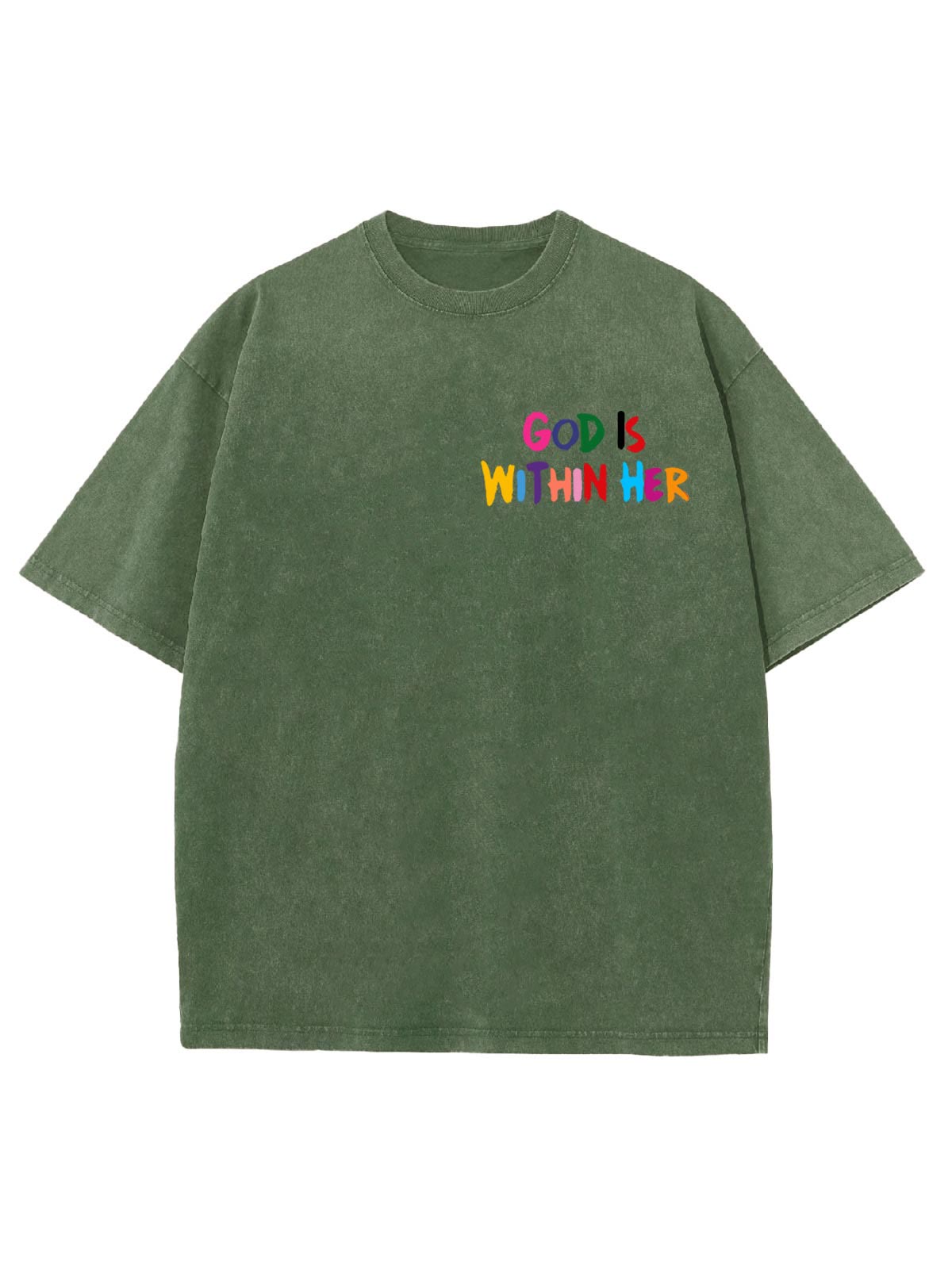 Christiandiscipleshop God Is Within Her She Will Not Fall Unisex Washed T-shirt